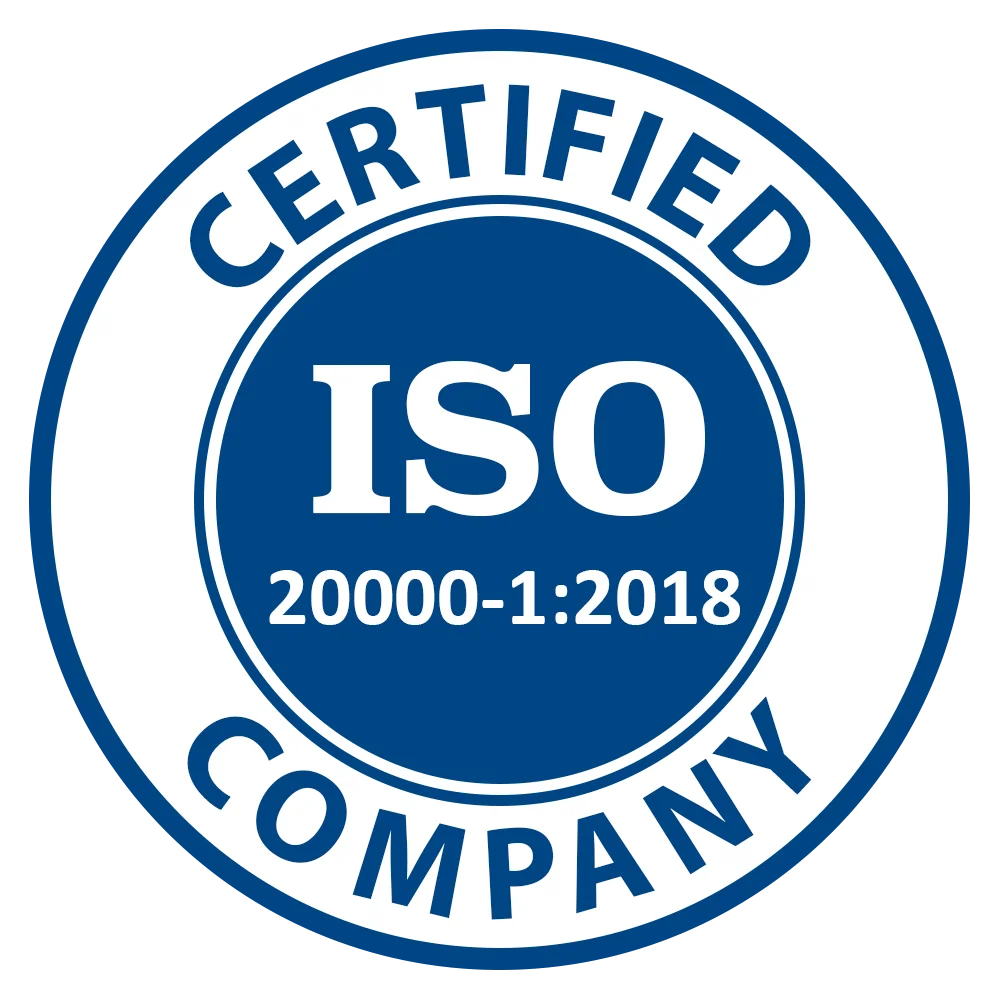 Certified ISO Company 20000-1:2018