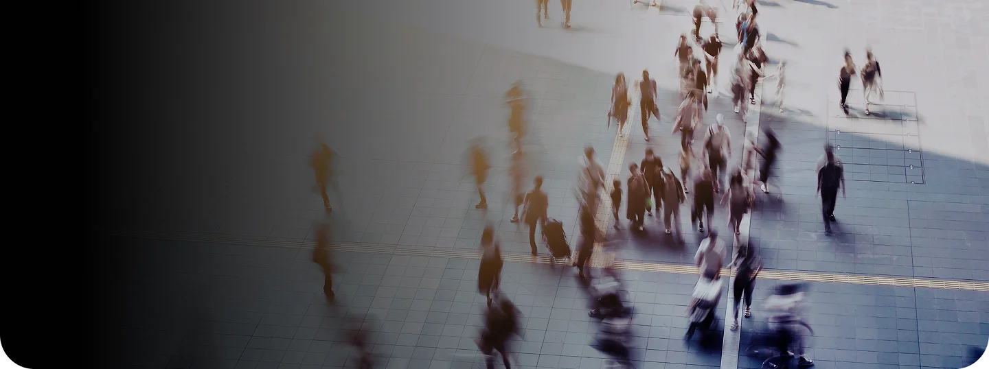 Many people walking in the downtown area